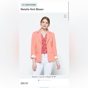 41 Hawthorn Natalie Knit Blazer in rose gold/coral